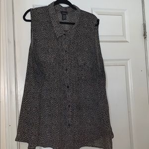 Torrid leopard chiffon button up blouse